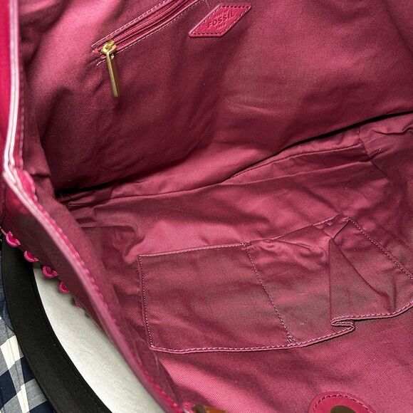 Fossil Rachel tote bag in a raspberry wine and hot pink color-block leather - Picture 5 of 6